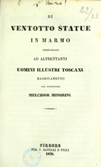 Copertina di Di ventotto statue in marmo consacrate ad altrettanti uomini illustri toscani