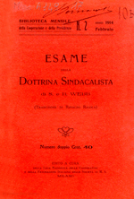 Copertina di Esame della dottrina sindacalista