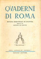 Copertina di Quaderni di Roma