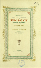 Copertina di Brevi cenni sulla vita e sulle opere di Guido Bonatti