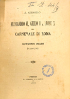 Copertina di Alessandro VI, Giulio II e Leone X nel carnevale di Roma