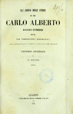 Copertina di All'arrivo delle ceneri di re Carlo Alberto