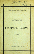 Copertina di Commemorazione di Benedetto Cairoli