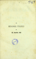 Copertina di La demagogia italiana ed il papa re