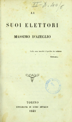 Copertina di Ai suoi elettori