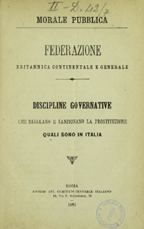 Copertina di Discipline governative che regolano e sanzionano la prostituzione quali sono in Italia