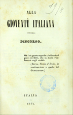 Copertina di Alla gioventù italiana