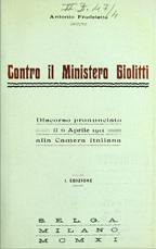 Copertina di Contro il Ministero Giolitti