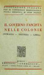 Copertina di Il governo fascista nelle colonie