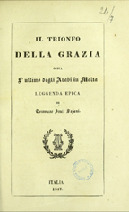 Copertina di Il trionfo della grazia, ossia L'ultimo degli Arabi in Malta