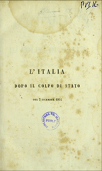 Copertina di L'Italia dopo il colpo di stato del 2 dicembre 1851