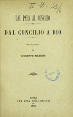 Copertina di Dal Papa al Concilio ; Dal Concilio a Dio