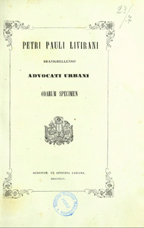 Copertina di Odarum specimen