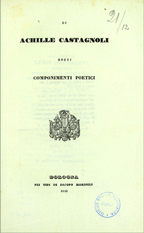 Copertina di Brevi componimenti poetici