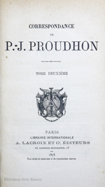 Copertina di Correspondance de P.-J. Proudhon, II
