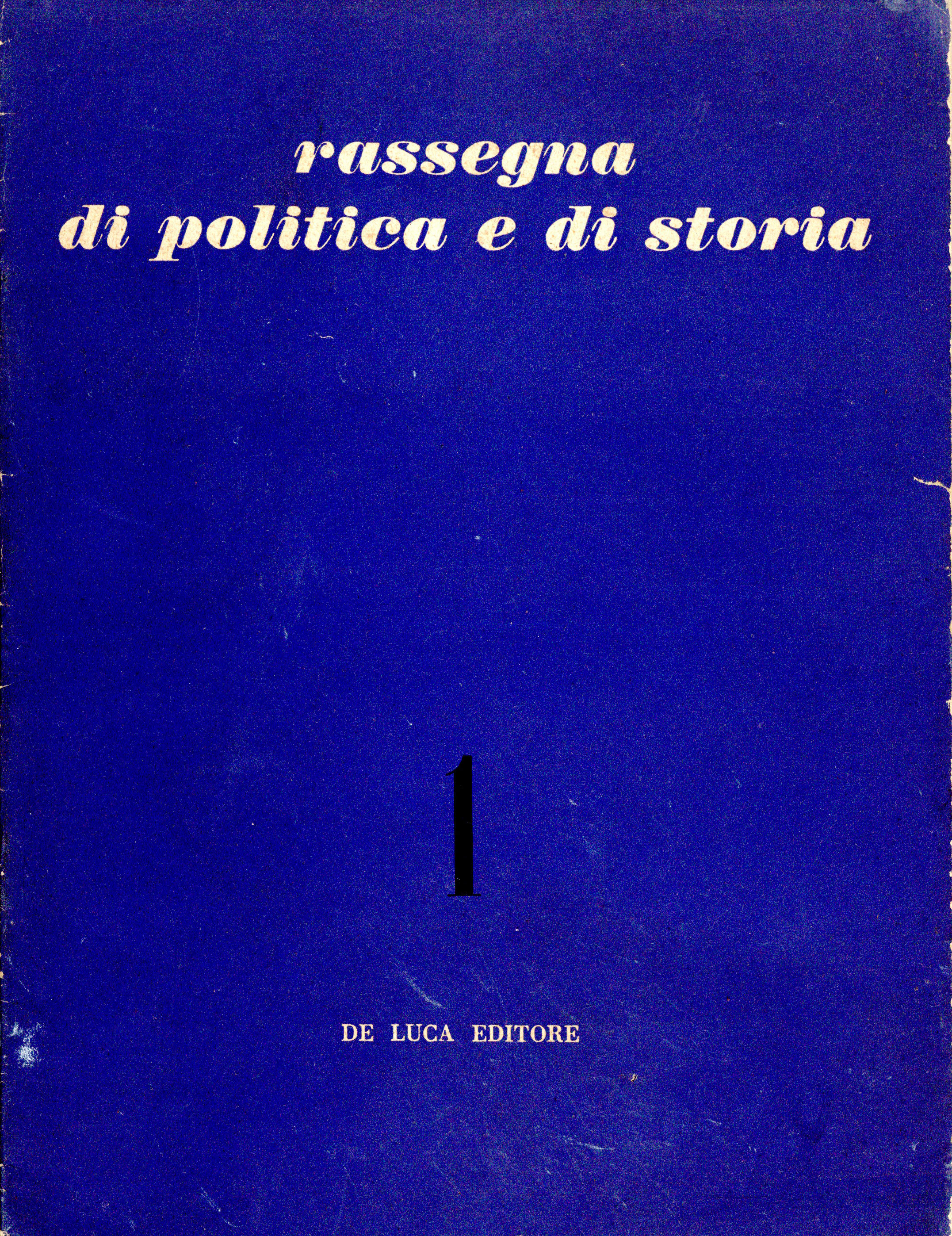 Copertina di Rassegna di politica e di storia