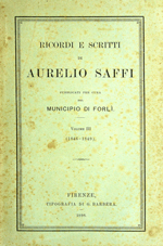 Copertina di Ricordi e scritti di Aurelio Saffi, 3: 1846-1849