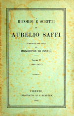 Copertina di Ricordi e scritti di Aurelio Saffi, 4: 1849-1857