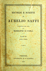 Copertina di Ricordi e scritti di Aurelio Saffi, 7: 1861-1863