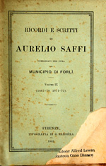 Copertina di Ricordi e scritti di Aurelio Saffi, 9: 1867-1870, 1871-1872