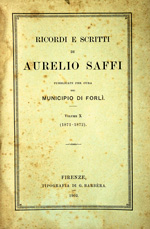 Copertina di Ricordi e scritti di Aurelio Saffi, 10: 1871-1872
