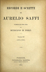 Copertina di Ricordi e scritti di Aurelio Saffi, 12: 1874-1888