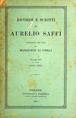 Copertina di Ricordi e scritti di Aurelio Saffi, 14: 1880-1890