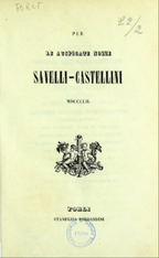 Copertina di Per le auspicate nozze Savelli-Castellini