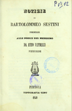 Copertina di Notizie di Bartolomeo Sestini