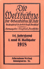 Copertina di Die Weltbühne