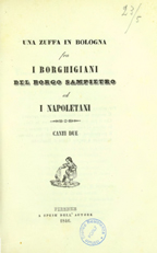 Copertina di Una zuffa in Bologna fra i borghigiani del borgo Sampietro ed i napoletani