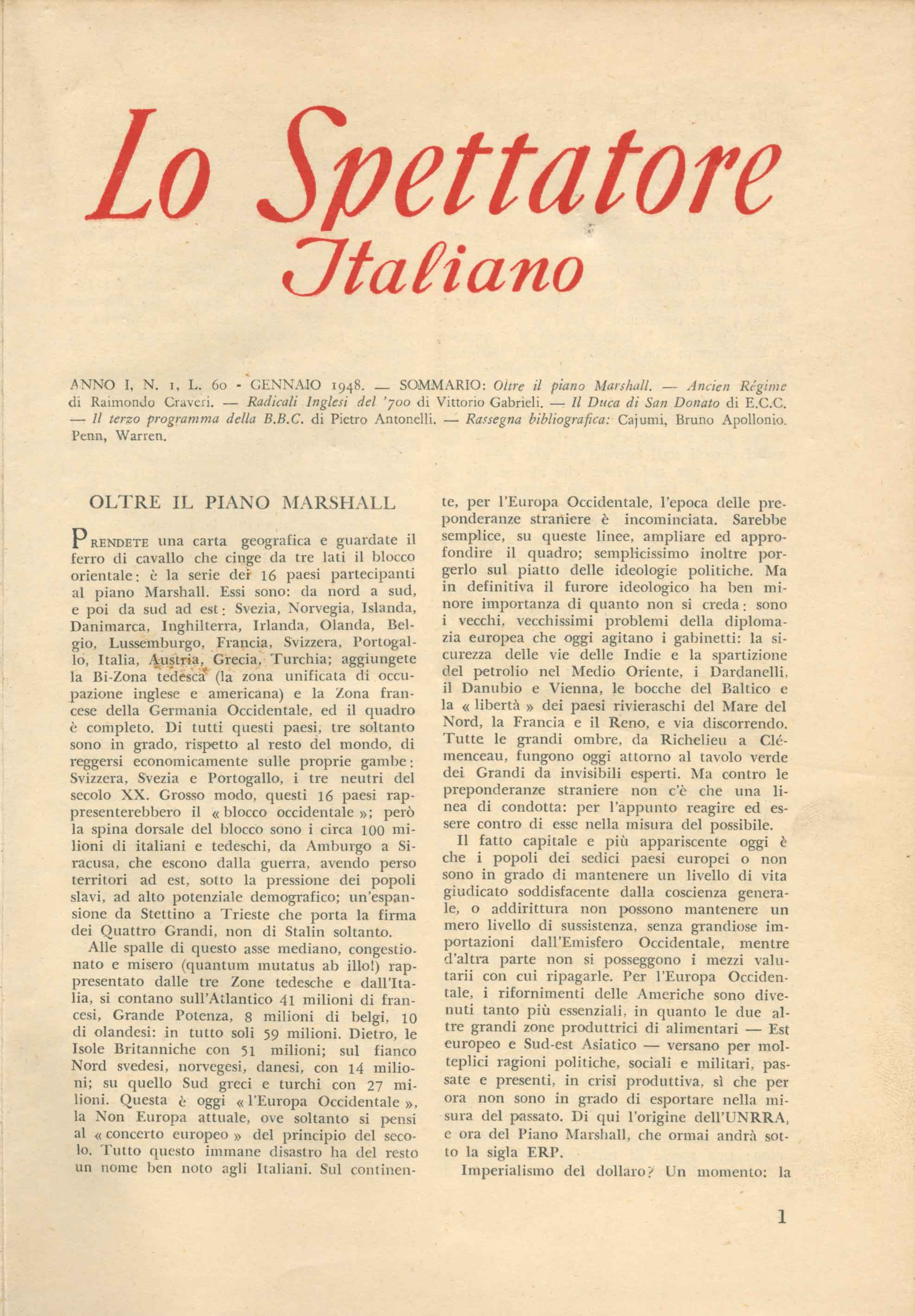 Copertina di Lo spettatore Italiano
