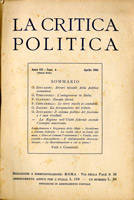 Copertina di La Critica Politica