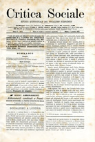 Copertina di Critica Sociale