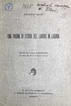 Copertina di Una pagina di storia del lavoro in Liguria