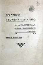 Copertina di Relazione e schema di statuto per una Federazione delle aziende municipalizzate italiane