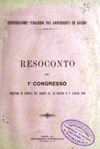 Copertina di Resoconto del I° Congresso