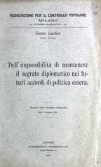 Copertina di Dell'impossibilità di mantenere il segreto diplomatico nei futuri accordi di politica estera