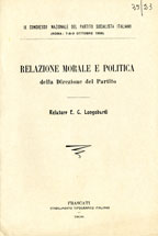 Copertina di Relazione Morale e Politica della Direzione del Partito