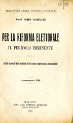 Copertina di Per la Riforma Elettorale. Il Pericolo Imminente