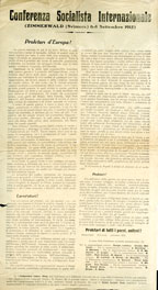 Copertina di Conferenza Socialista Internazionale. ZImmerwald (Svizzera) 6-8 Settembre 1915