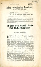 Copertina di Twenty-one years' work for Co-partnership