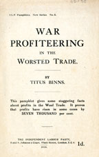 Copertina di War profiteering in the worsted trade