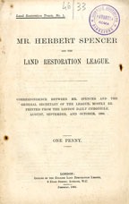 Copertina di Mr. Herbert Spencer and the Land Restoration League