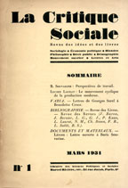 Copertina di La Critique Sociale