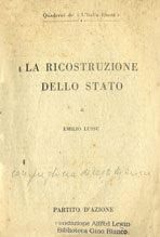 Copertina di La ricostruzione dello Stato