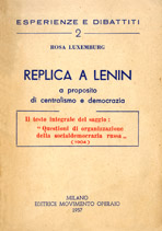 Copertina di Replica a Lenin