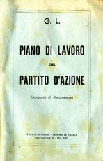 Copertina di Piano di lavoro del Partito d'Azione