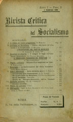 Copertina di Rivista Critica del Socialismo